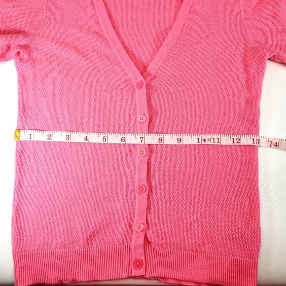 Merona Women's Cardigan Favorite Knit Textured Pink Sweater Size M - Picture 12 of 16